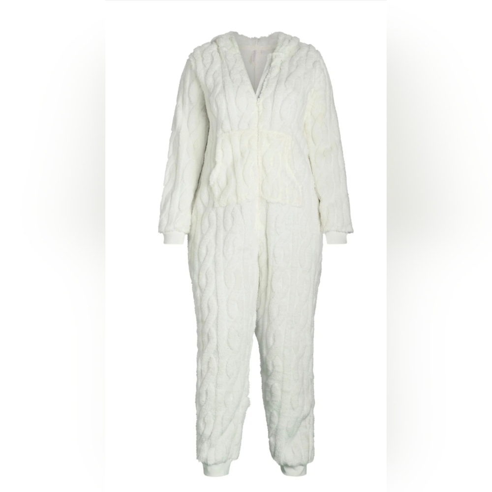 Joyspun Women's Hooded Jacquard Union Suit, Size XS NWT